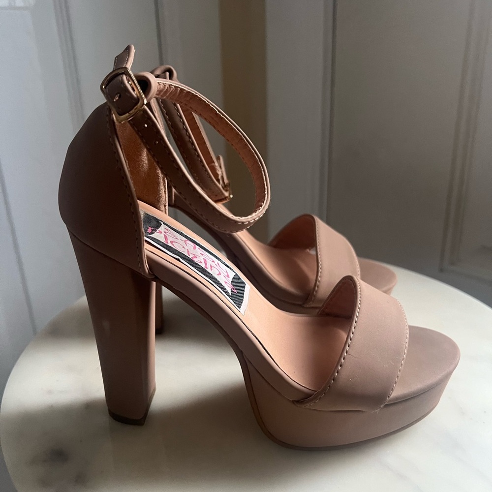TOP Moda Platform High Heel Open Toe Dress Sandal Over the Toe Strap